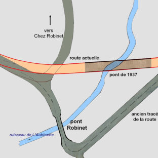 Plan situant l'ancien et le nouveau pont Robinet - Frank Bernard dans le Chercheur d'Or N°92