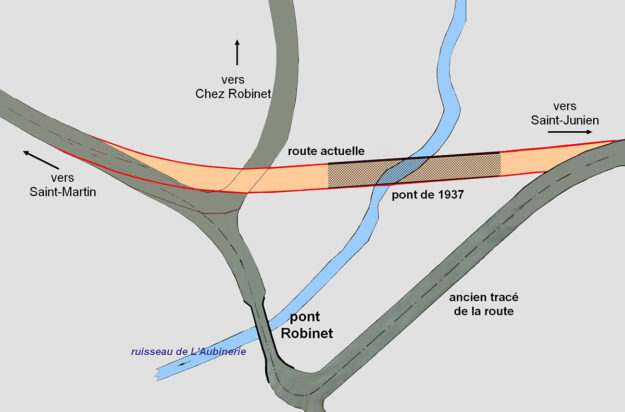 Plan situant l'ancien et le nouveau pont Robinet - Frank Bernard dans le Chercheur d'Or N°92